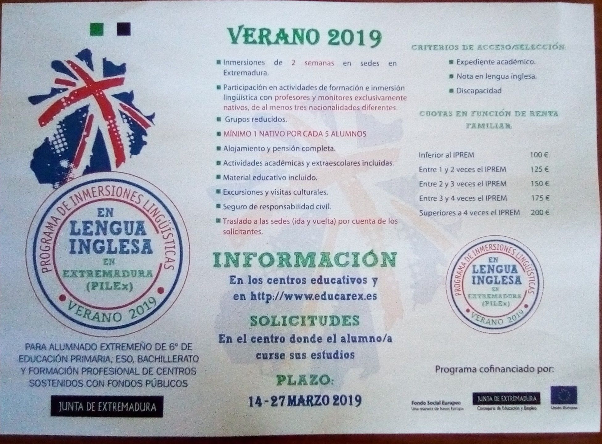 Programa de Inmersiones Lingsticas en Extremadura