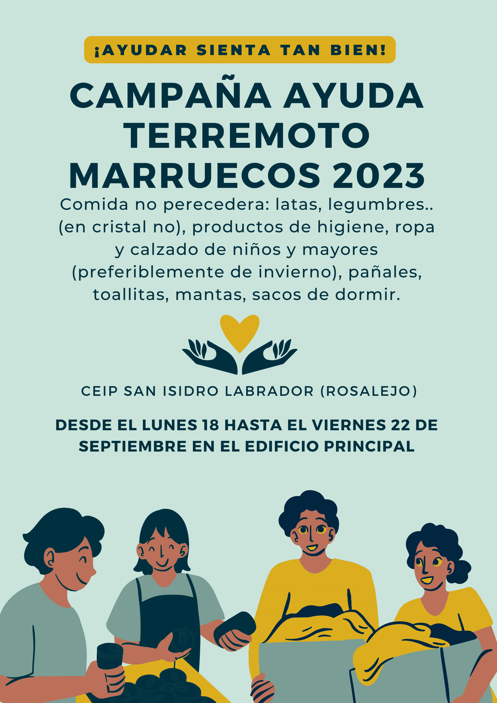 Campaa recogida alimentos y ropa para ayudar a Marruecos 2023